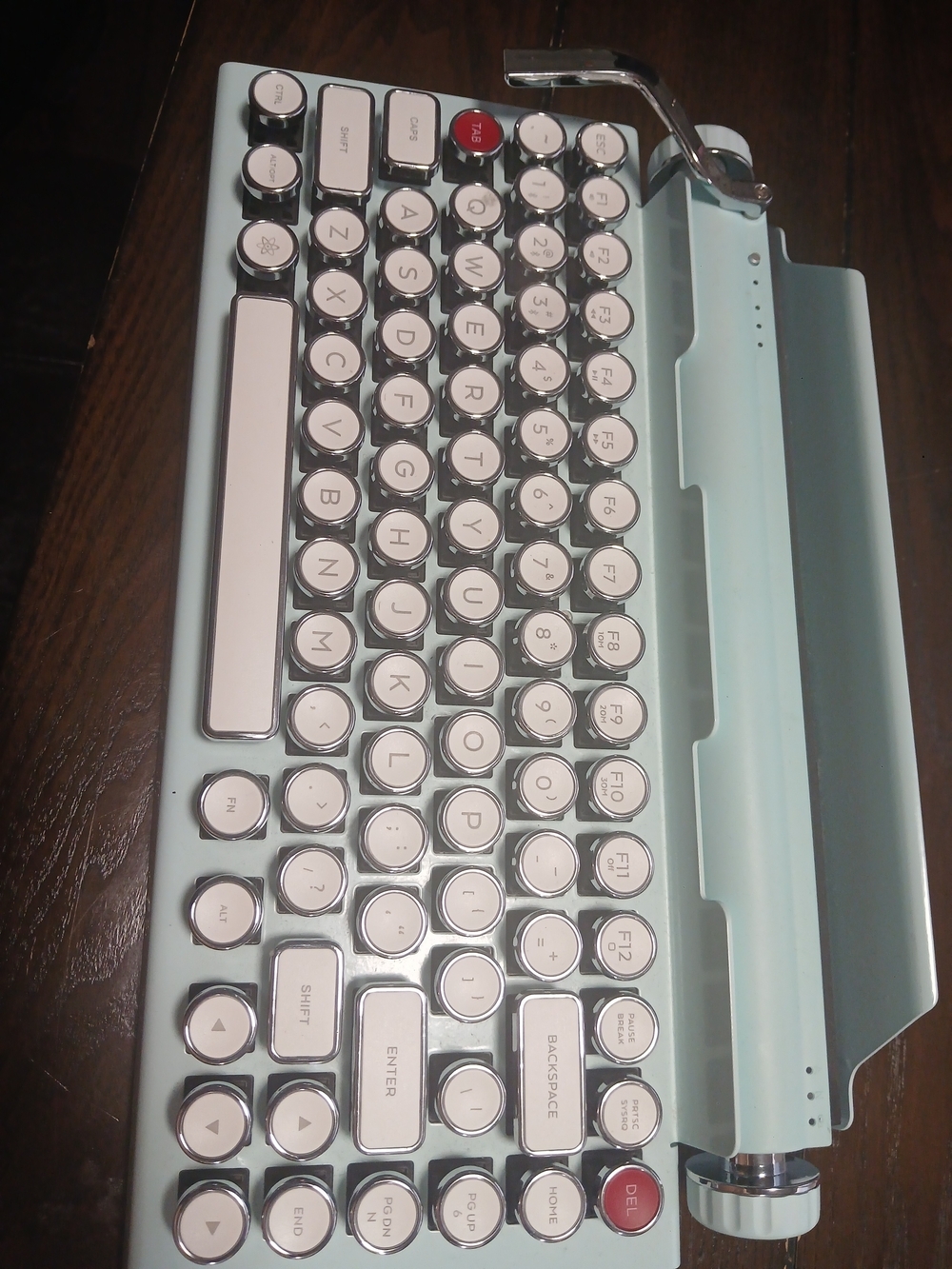 Mint Blue Retro-Style Round-Key Notebook Keyboard